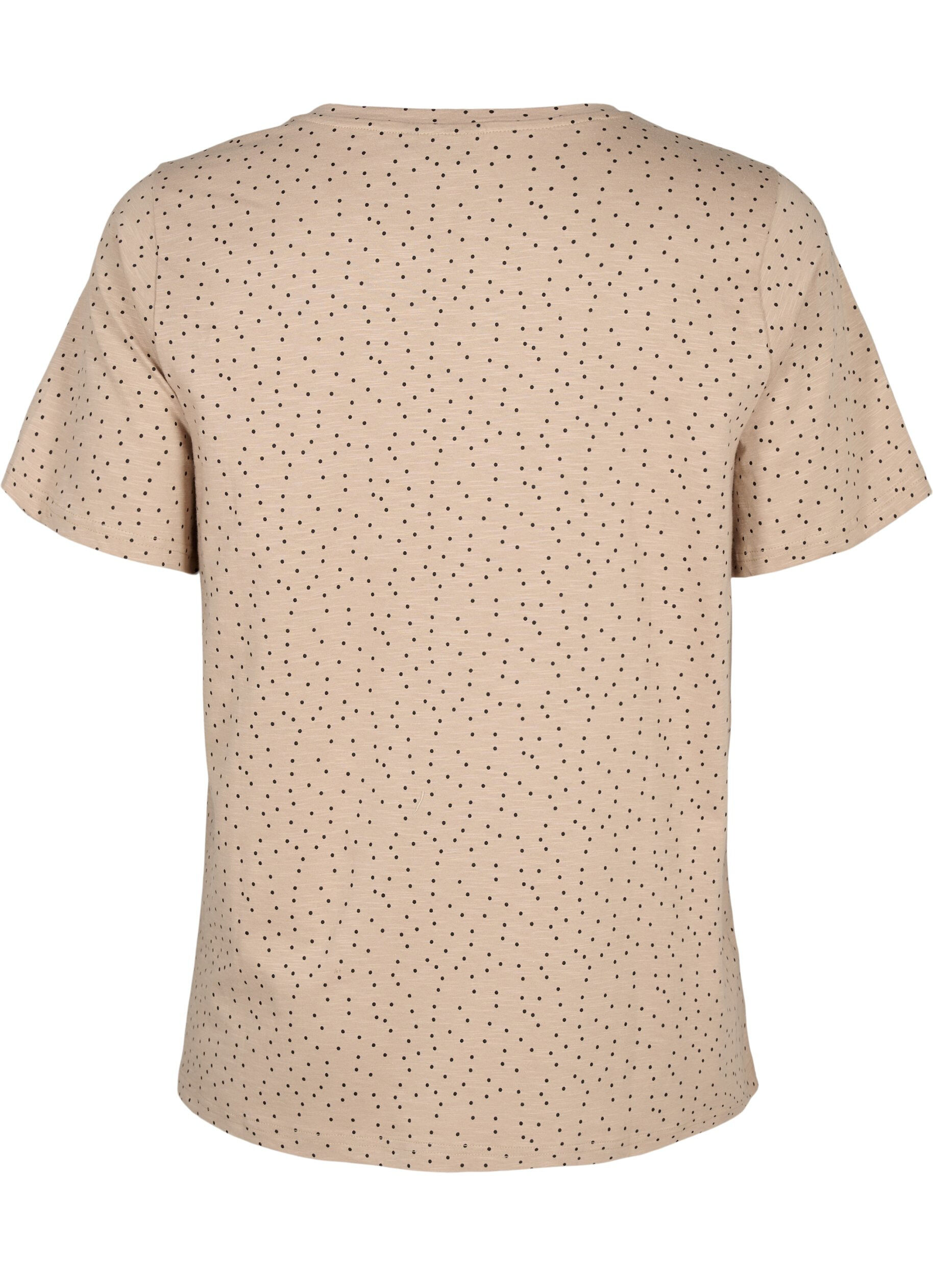 Zizzi T-Shirt aus Bio-Baumwolle mit Punktmuster	, Beige, Packshot image number 1