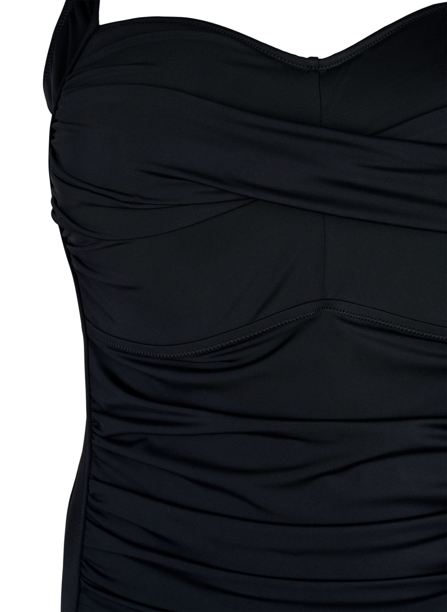 ZizziGepolsterter Badeanzug mit Drapierungen, Schwarz, Packshot image number 2