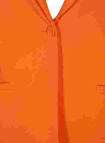 Schlichter Blazer mit Knopf und Dekorationstaschen, Mandarin Orange, Packshot image number 2