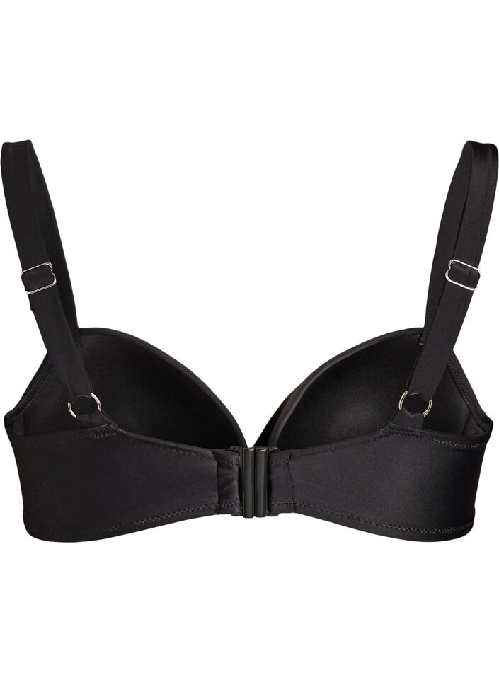 Bikinioberteil mit B&uuml;gel und Raffung, Schwarz, Packshot image number 1