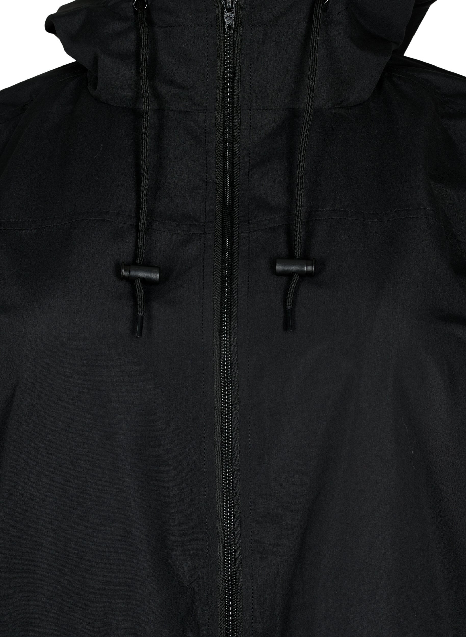 Zizzi FLASH - Wasserabweisender Parka mit Kapuze, Black, Packshot image number 2