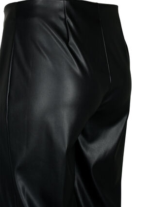 Imitierte Lederhosen mit einem weiten Bein, Black, Packshot image number 3