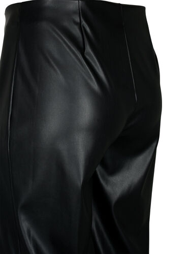 Imitierte Lederhosen mit einem weiten Bein., Black, Packshot image number 3