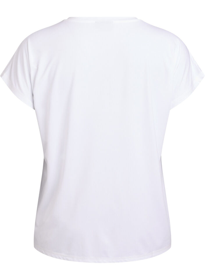 Einfarbiges Trainings-T-Shirt, Wei&szlig;, Packshot image number 1