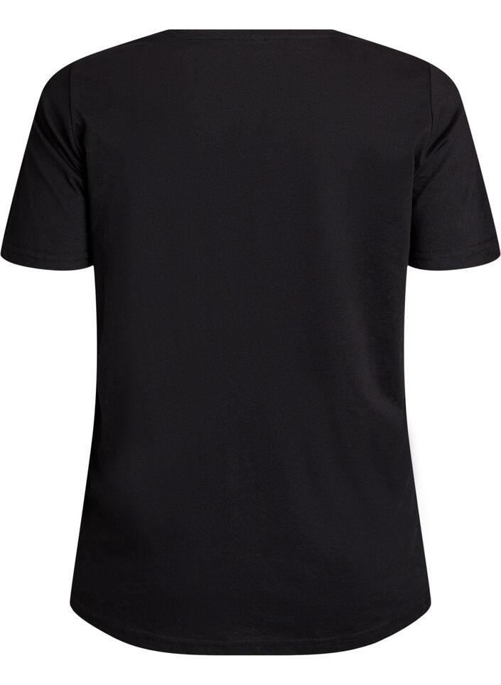 T-Shirt mit Print, Schwarz, Packshot image number 1