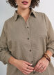 Bluse mit kleinem Karomuster und Strasssteinen, Braun, Model image number 3