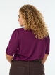 Bluse mit Knopfdetail und kurzen Puff&auml;rmeln, Dunkles Bordeaux, Model image number 2