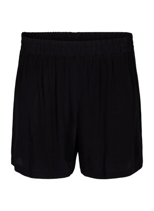 Locker sitzende Shorts aus Viskose, Black, Packshot image number 0