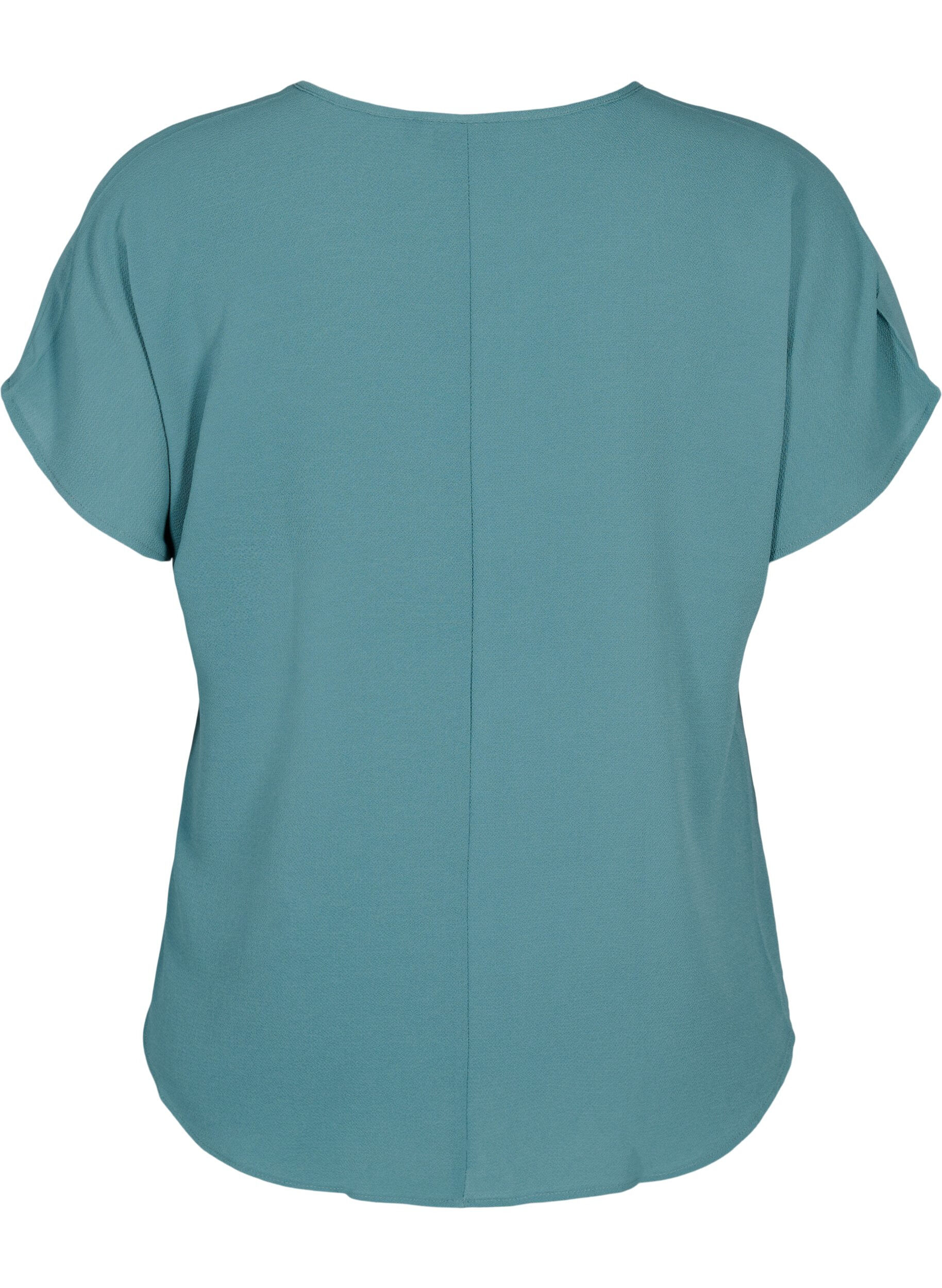 ZizziBluse mit kurzen &Auml;rmeln und Rundhalsausschnitt, Gr&uuml;n, Packshot image number 1