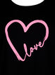 T-Shirt aus Baumwolle mit Rundhalsausschnitt und Aufdruck, Black W. Heart L., Packshot image number 2