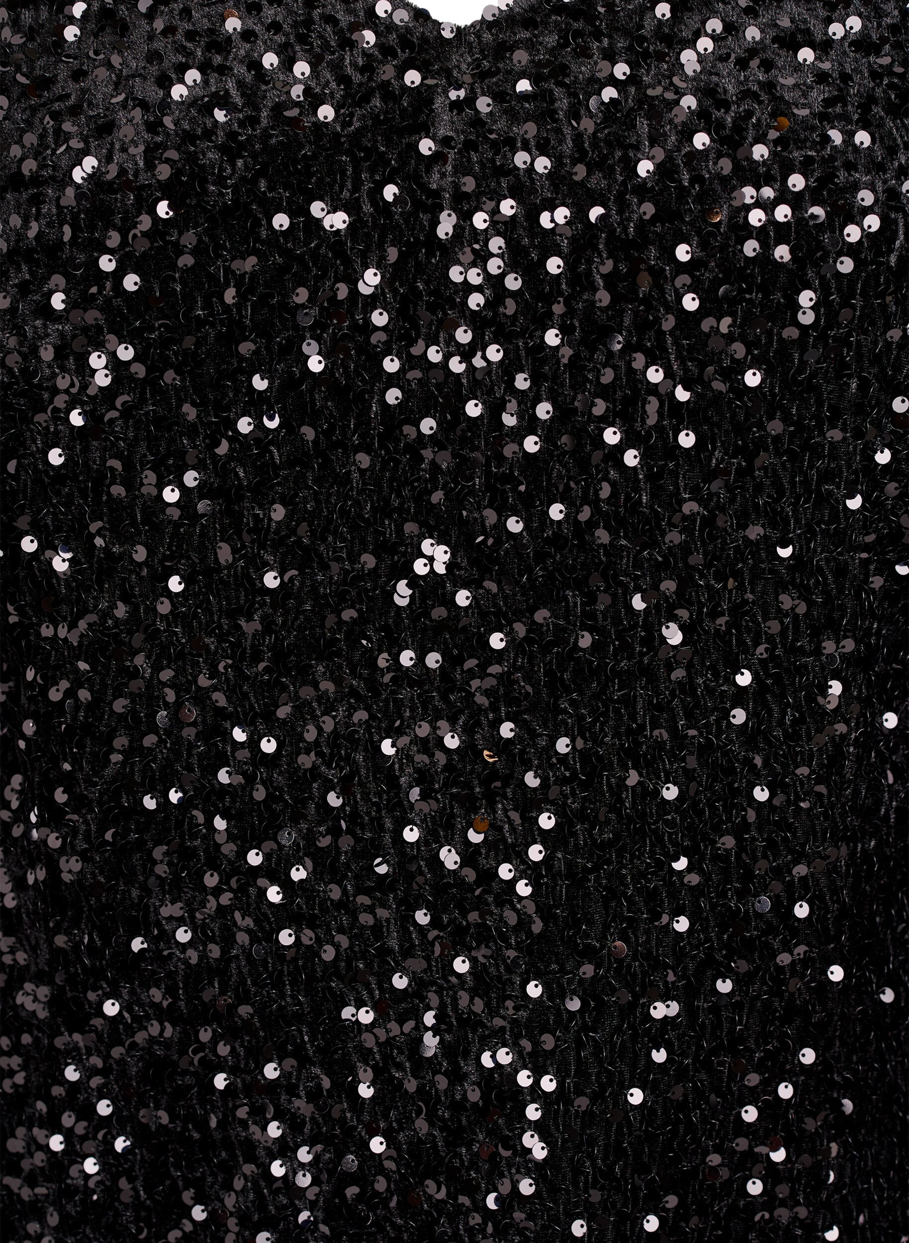 ZizziKurzes A-Linien-Pailletten-Kleid, Schwarz, Packshot image number 2