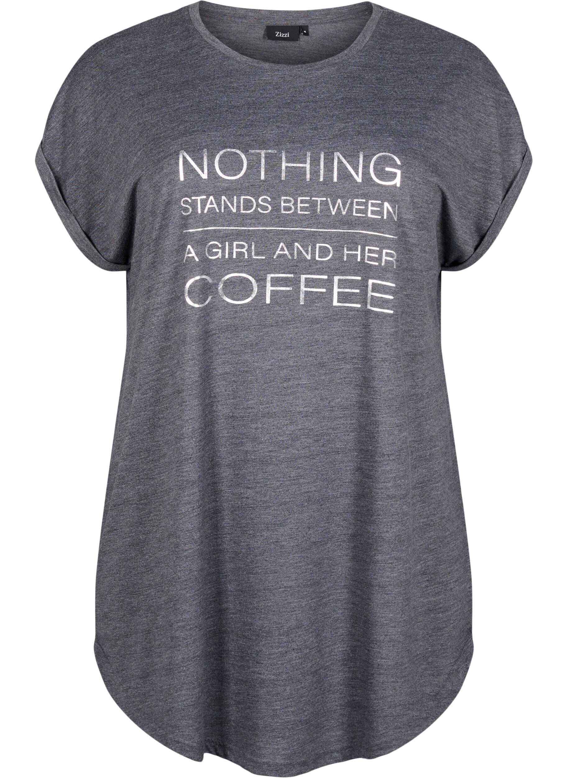 ZizziKurz&auml;rmliges Nachthemd mit Textdruck, , Packshot image number 0