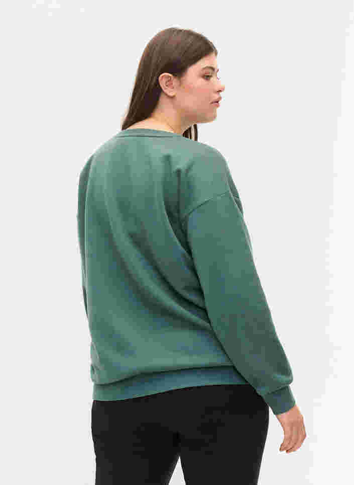Sweatshirt mit sportlichem Aufdruck, Dark Forest, Model image number 1