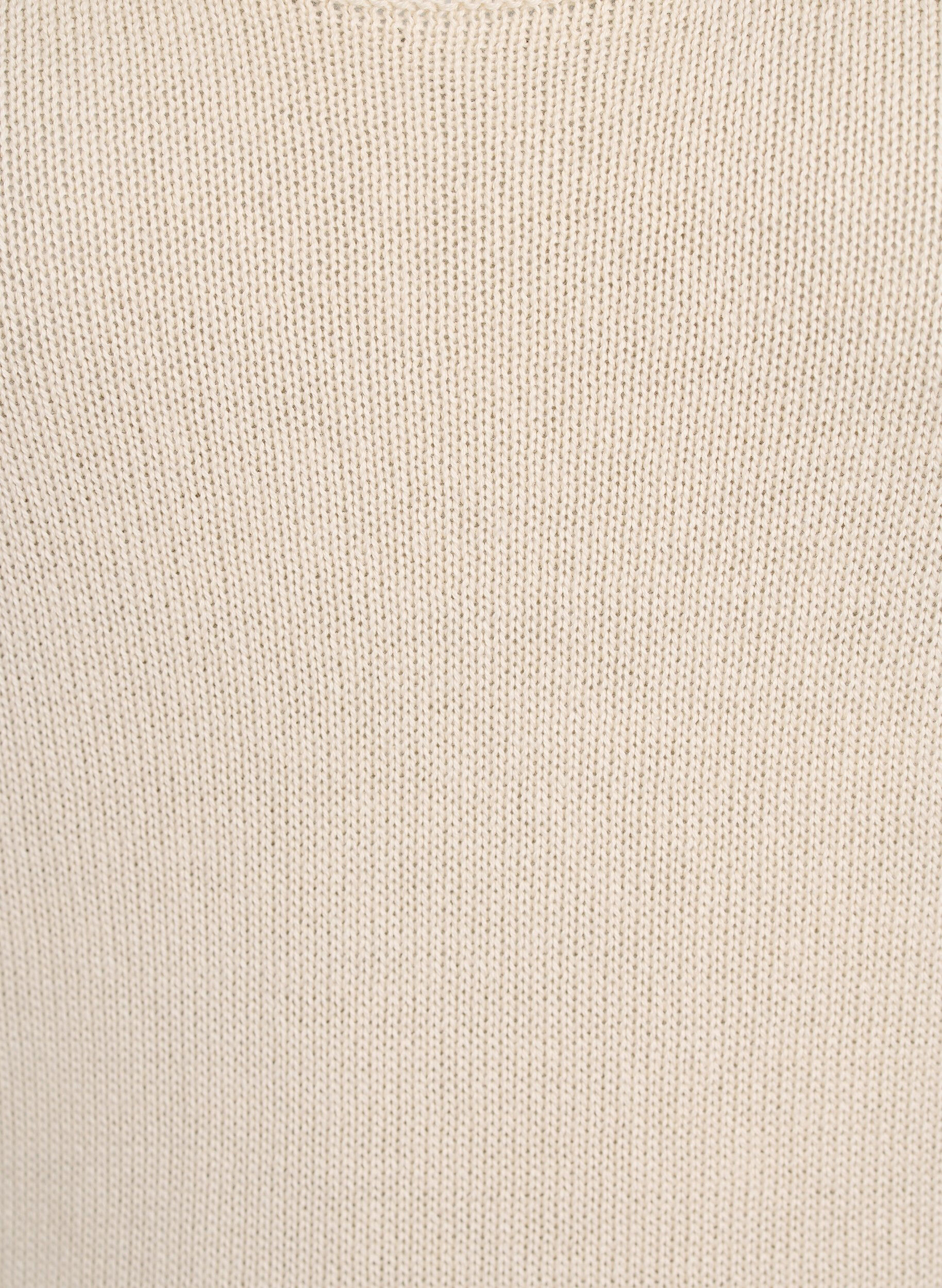 Zizzi &Auml;rmelloses Stricktop mit Muschelkante, Sandshell, Packshot image number 2