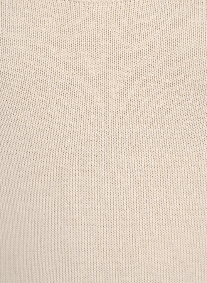 Ärmelloses Stricktop mit Muschelkante, Sandshell, Packshot image number 2