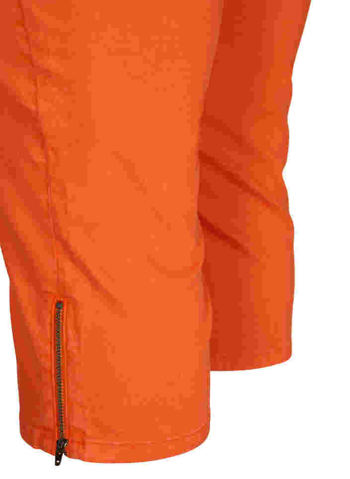 Eng sitzende Capri-Hose mit Reißverschluss, Orange , Packshot image number 3