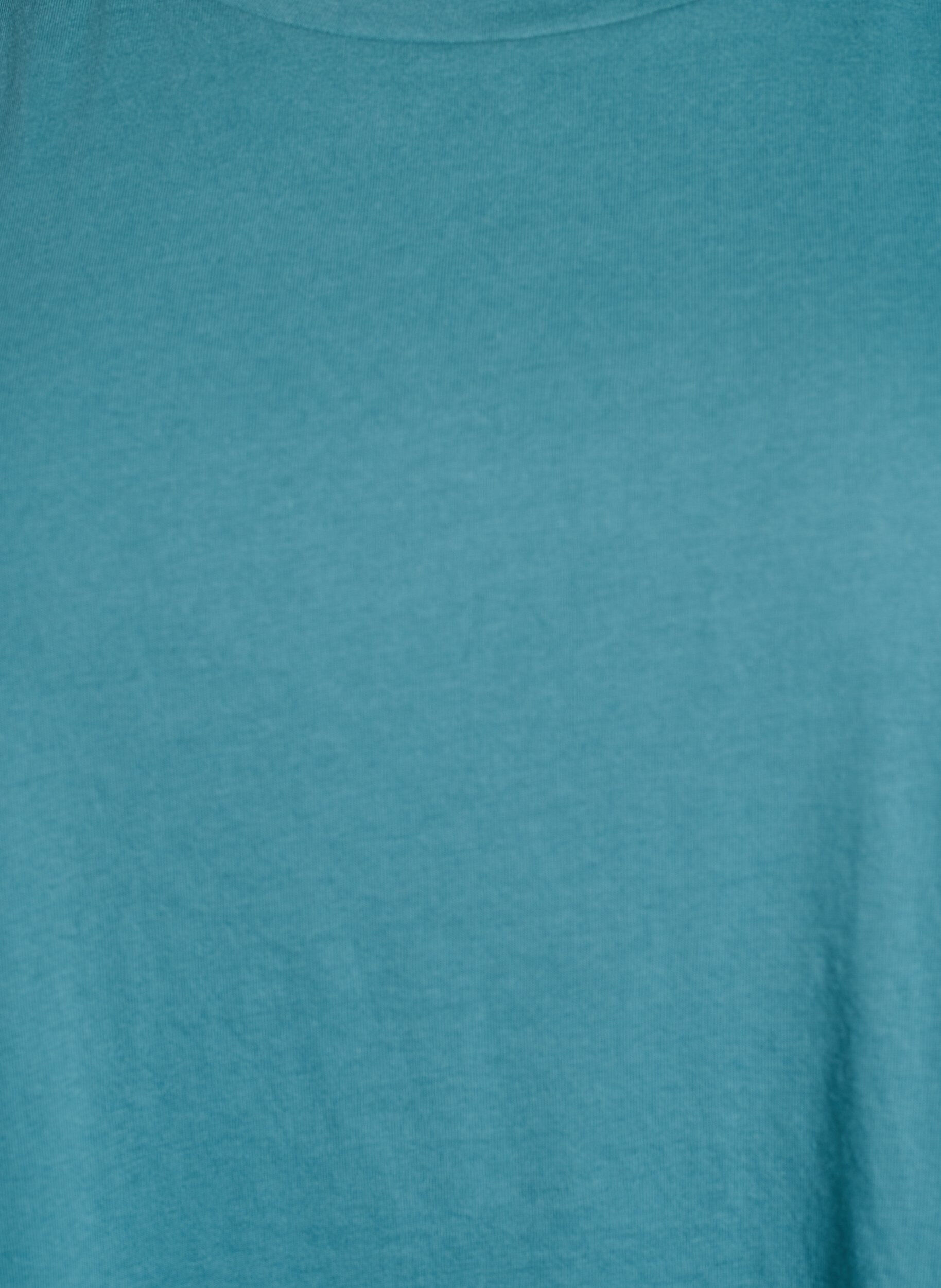 Zizzi Kurz&auml;rmliges T-Shirt aus einer Baumwollmischung, Blau, Packshot image number 2