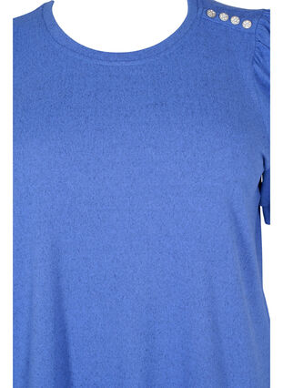 Bluse mit kurzen Puffärmeln, Dazzling Blue Mel., Packshot image number 2