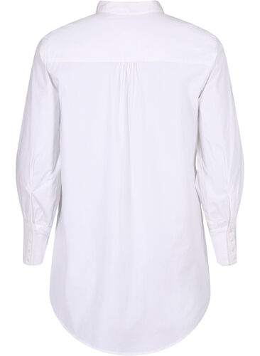Langes Baumwollhemd, Bright White, Packshot image number 1