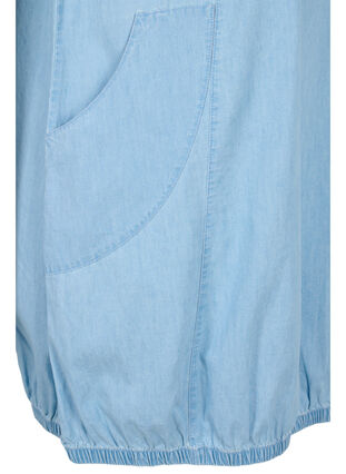 Kurzarm Denimkleid mit Taschen, Light blue denim, Packshot image number 3