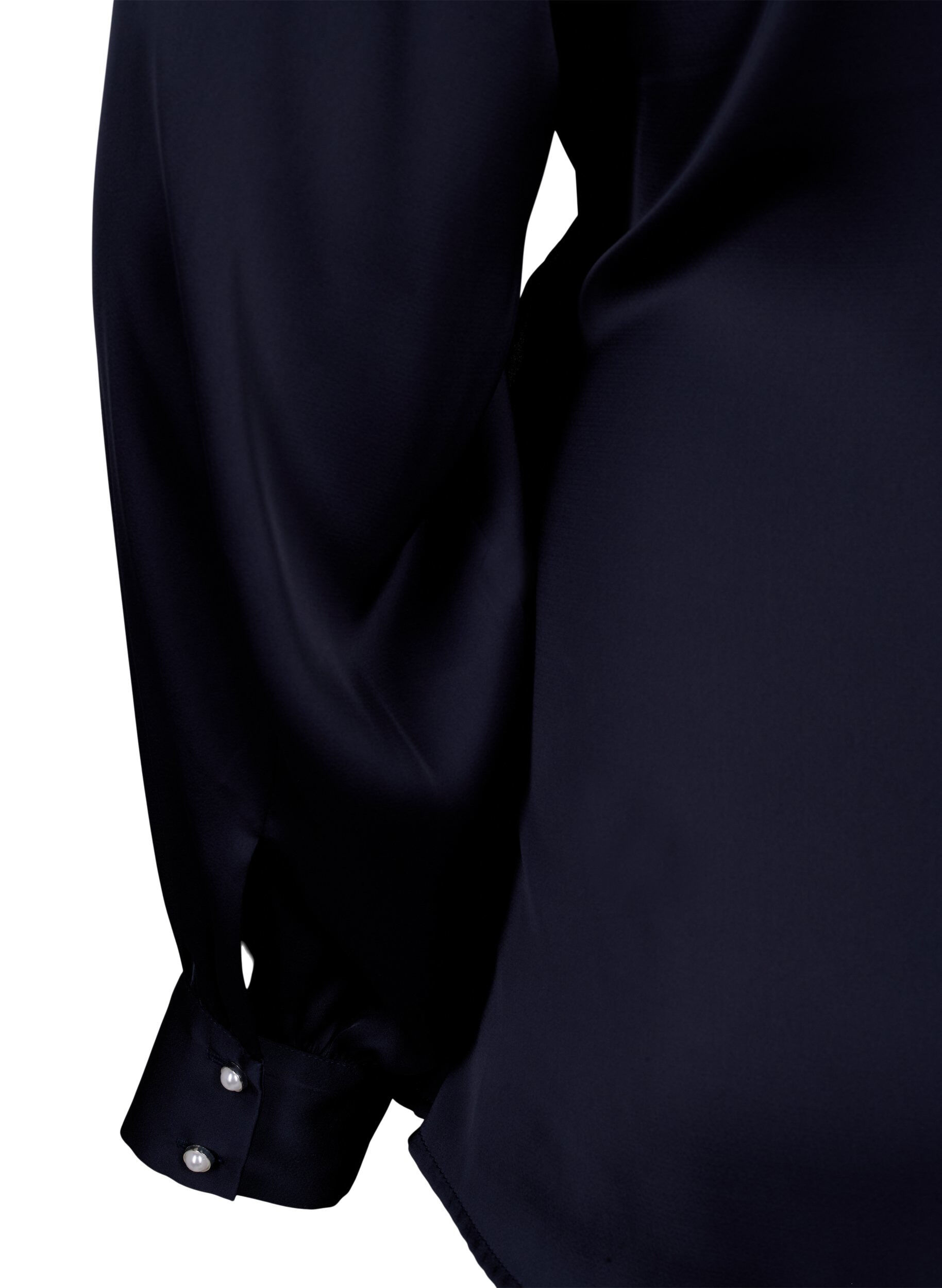 Zizzi  Partybluse aus Satin in Wickeloptik, Night Sky, Packshot image number 4