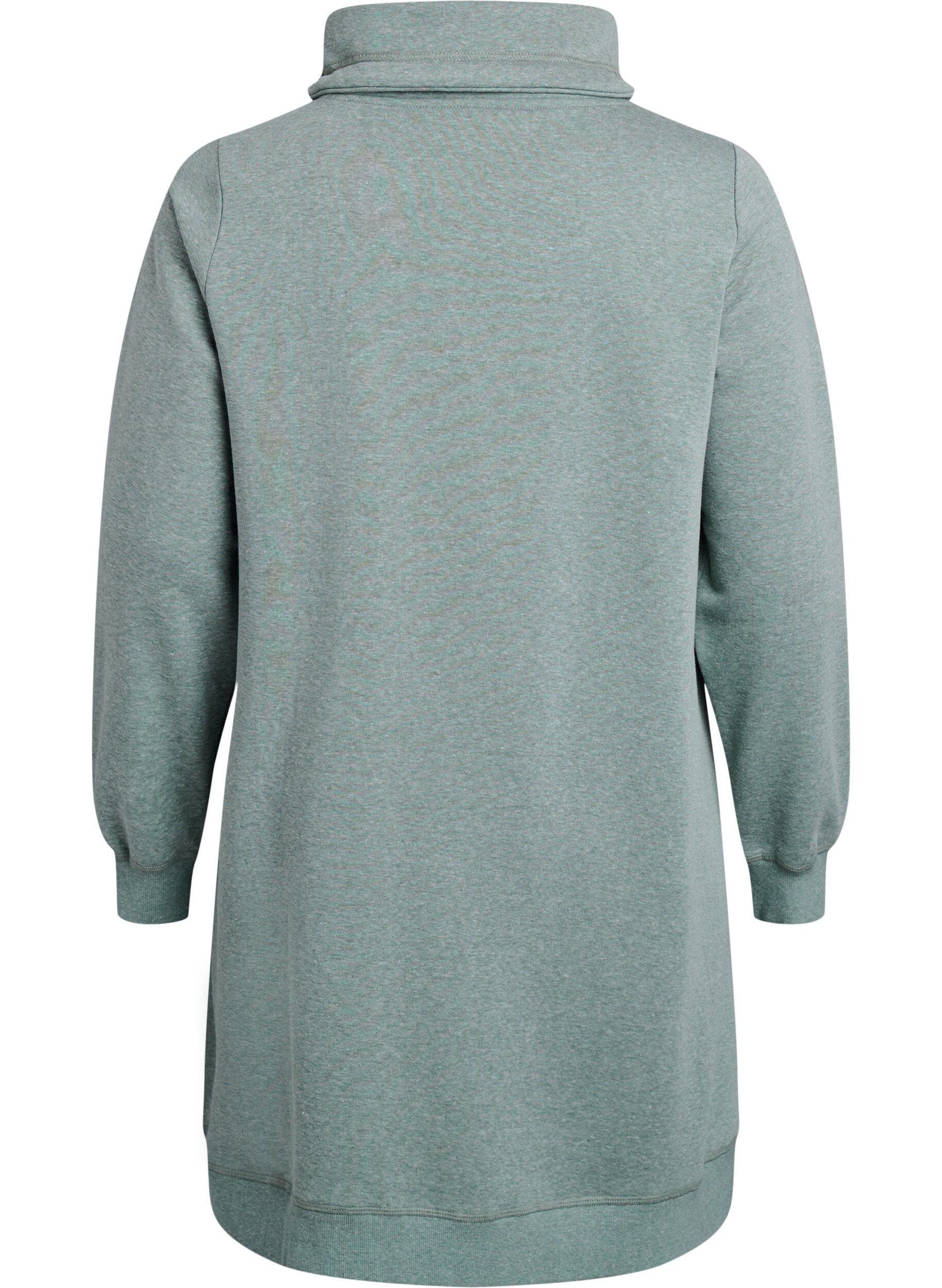ZizziKurzes Sweatshirtkleid mit Stehkragen und Taschen, Gr&uuml;n, Packshot image number 1