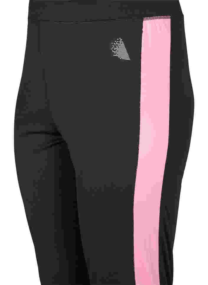 Skiunterhose mit Kontraststreifen, Black w. Sea Pink, Packshot image number 2