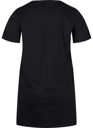 Langes Baumwoll-T-Shirt mit kurzen Ärmeln, Black Tiger, Packshot image number 1