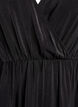 Midikleid mit Wickeloptik und Smockärmeln, Schwarz, Packshot image number 2