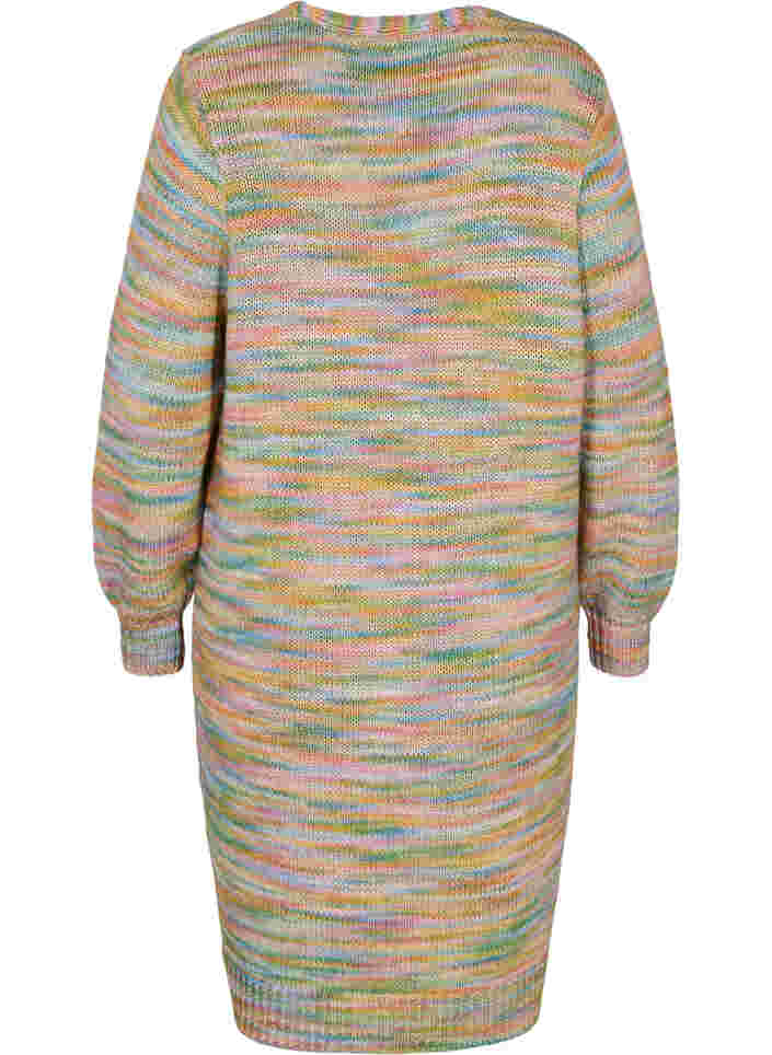 Langer gemusterter Strickcardigan aus Baumwollmischung, Multi Color, Packshot image number 1