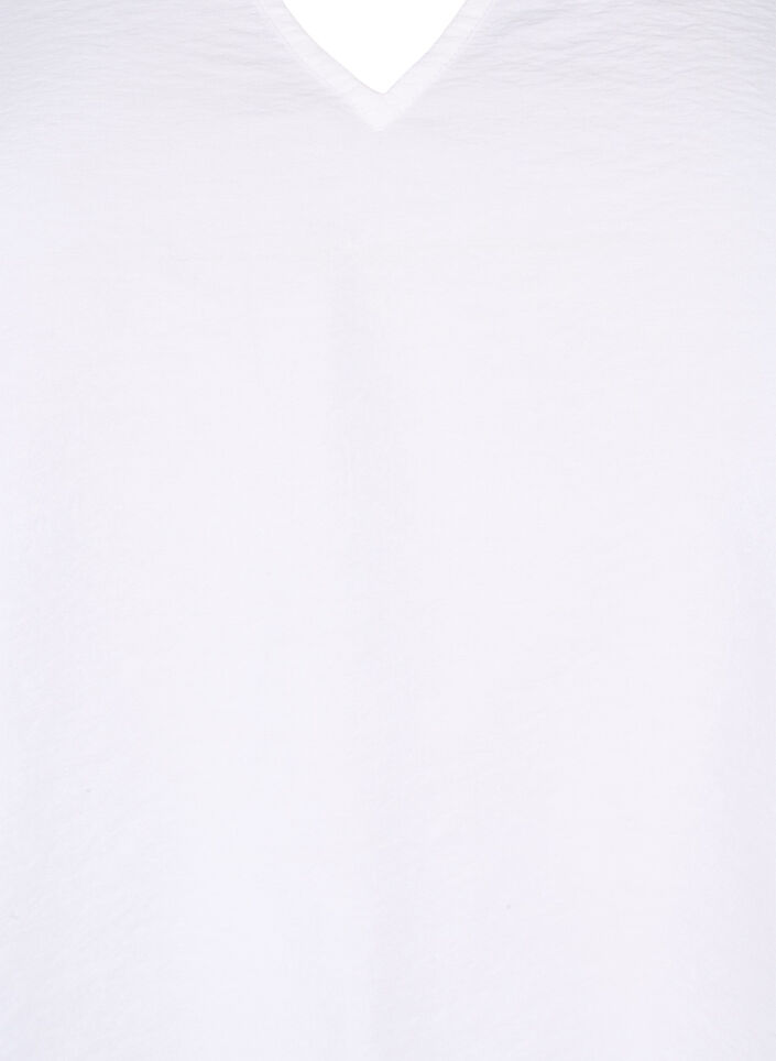  Kurzarm-Bluse aus Viskose mit Stickerei, Weiß, Packshot image number 2