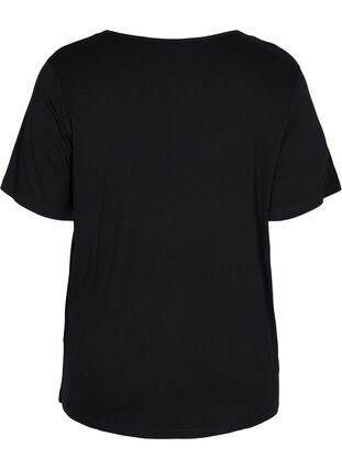 Schlaf-T-Shirt aus Viskose, Black, Packshot image number 1