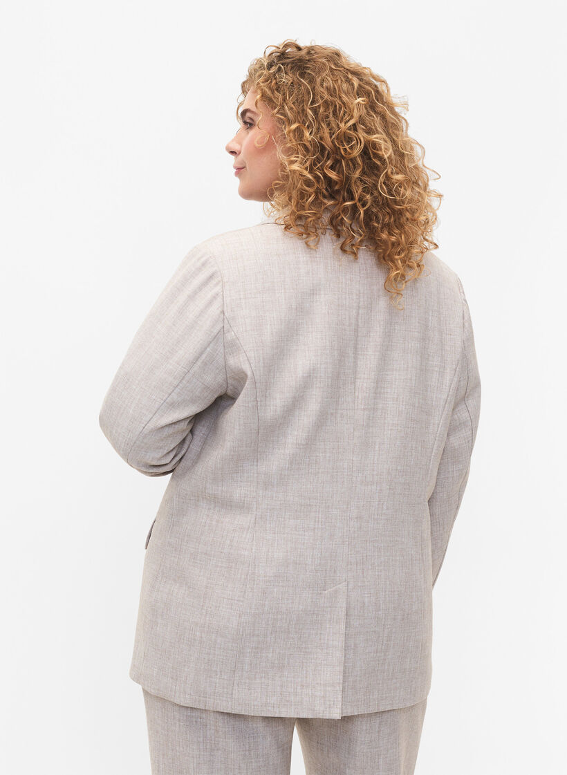 Melierter Blazer mit Knopfverschluss, String, Model image number 1