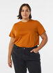 Basic-T-Shirt aus Baumwolle mit Rundhalsausschnitt, Orange, Model image number 0