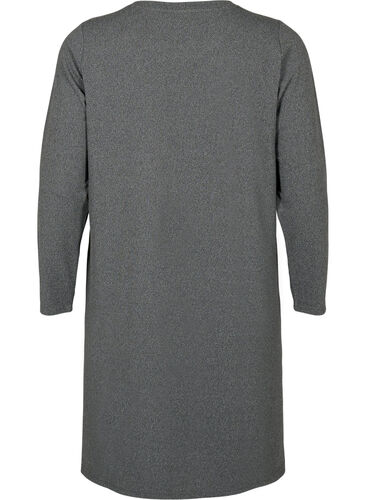 Langärmliges Jerseykleid mit Knöpfen, Dark Grey Melange, Packshot image number 1