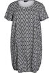 Kurz&auml;rmliges Baumwollkleid mit Aufdruck, Schwarz, Packshot image number 0