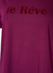 T-Shirt aus Bio-Baumwolle mit Text aus Velours, Lila, Packshot image number 2