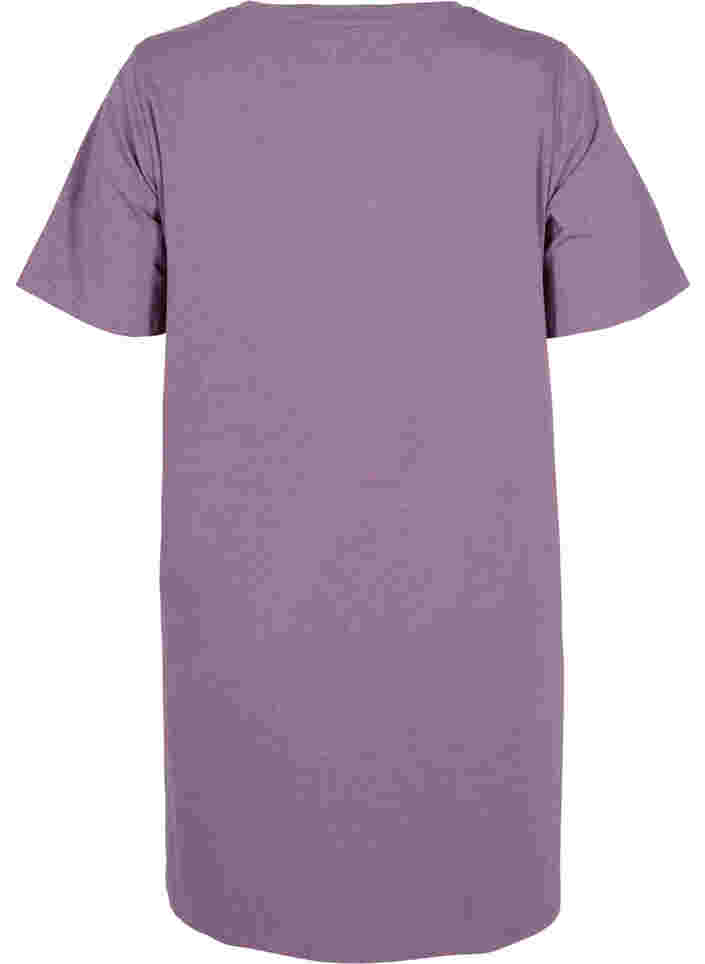 Meliertes T-Shirt-Nachthemd mit kurzen Ärmeln, Vintage Violet Mel., Packshot image number 1