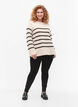 Gestreifter Viskose-Pullover, Sandshell/Black S., Model image number 2