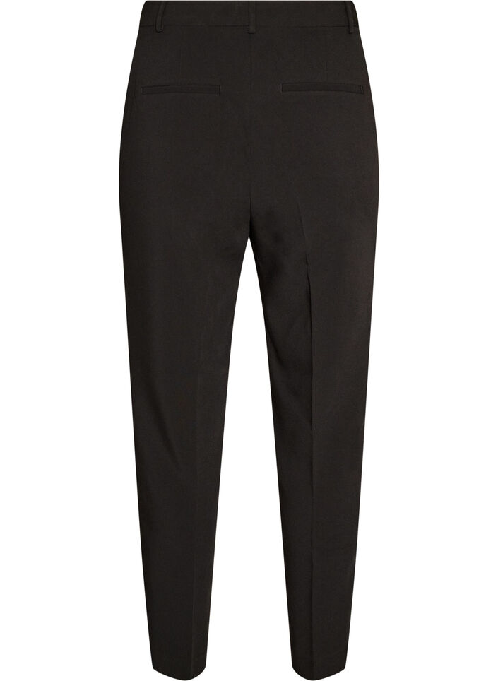 Anzughose mit hoher Taille und B&uuml;gelfalten, Schwarz, Packshot image number 1