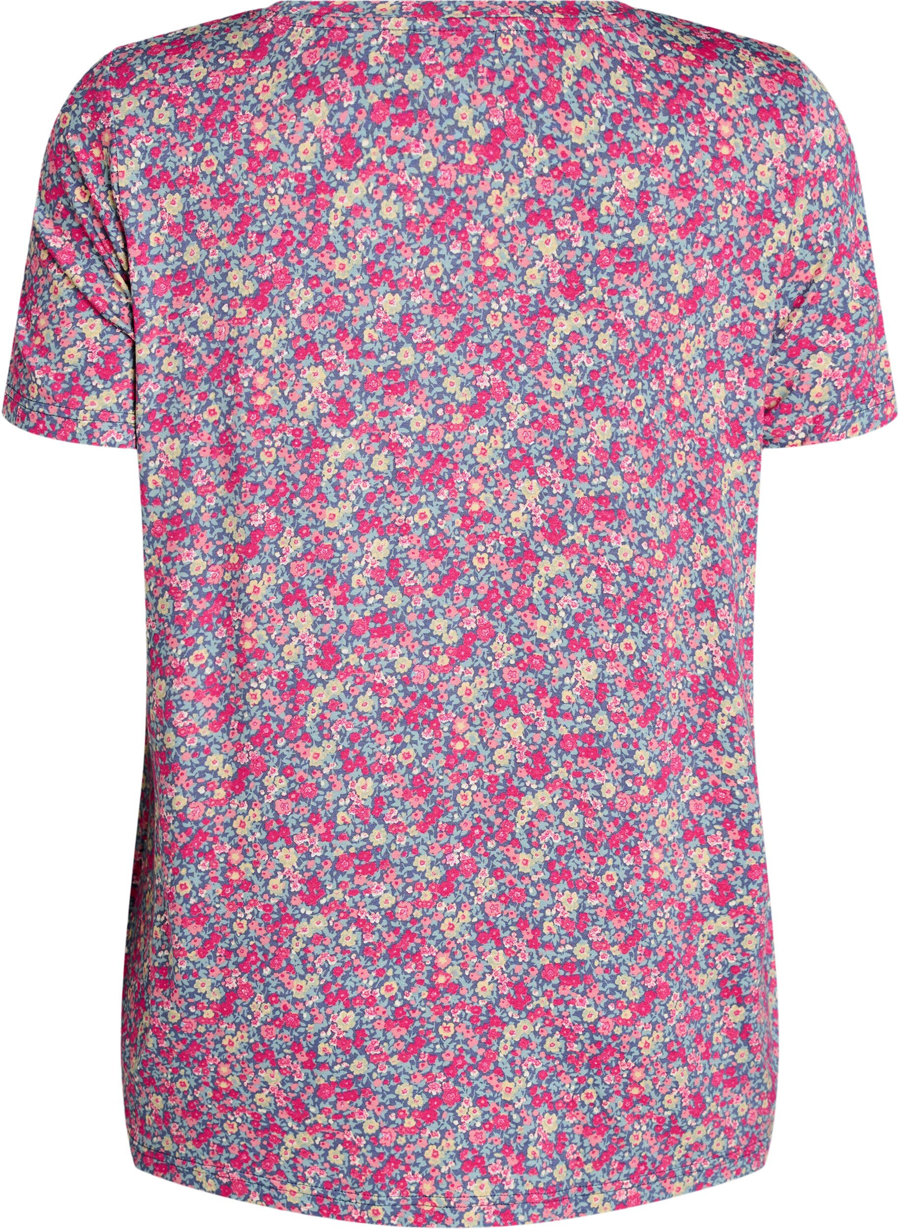 Zizzi T-Shirt mit floralem Print, Pink, Packshot image number 1