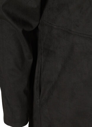 Lange Bluse aus Kunstwildleder, Black, Packshot image number 3