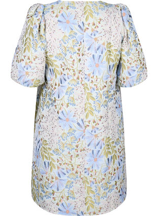 Kleid aus Jacquardgewebe mit halblangen Ärmeln, Wild Flower AOP, Packshot image number 1