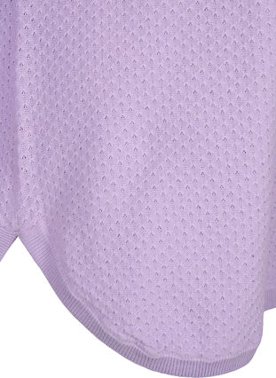 Pullover aus Bio-Baumwolle mit Strukturmuster, Lavender, Packshot image number 3