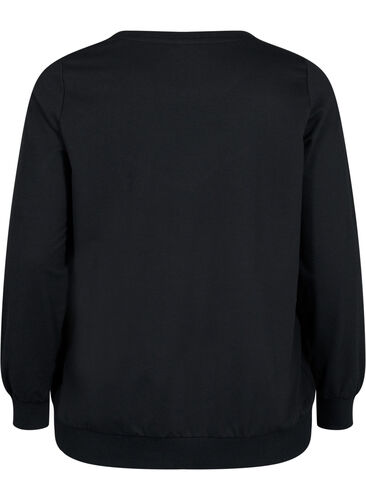 Sweatshirt mit Spitze, Black, Packshot image number 1