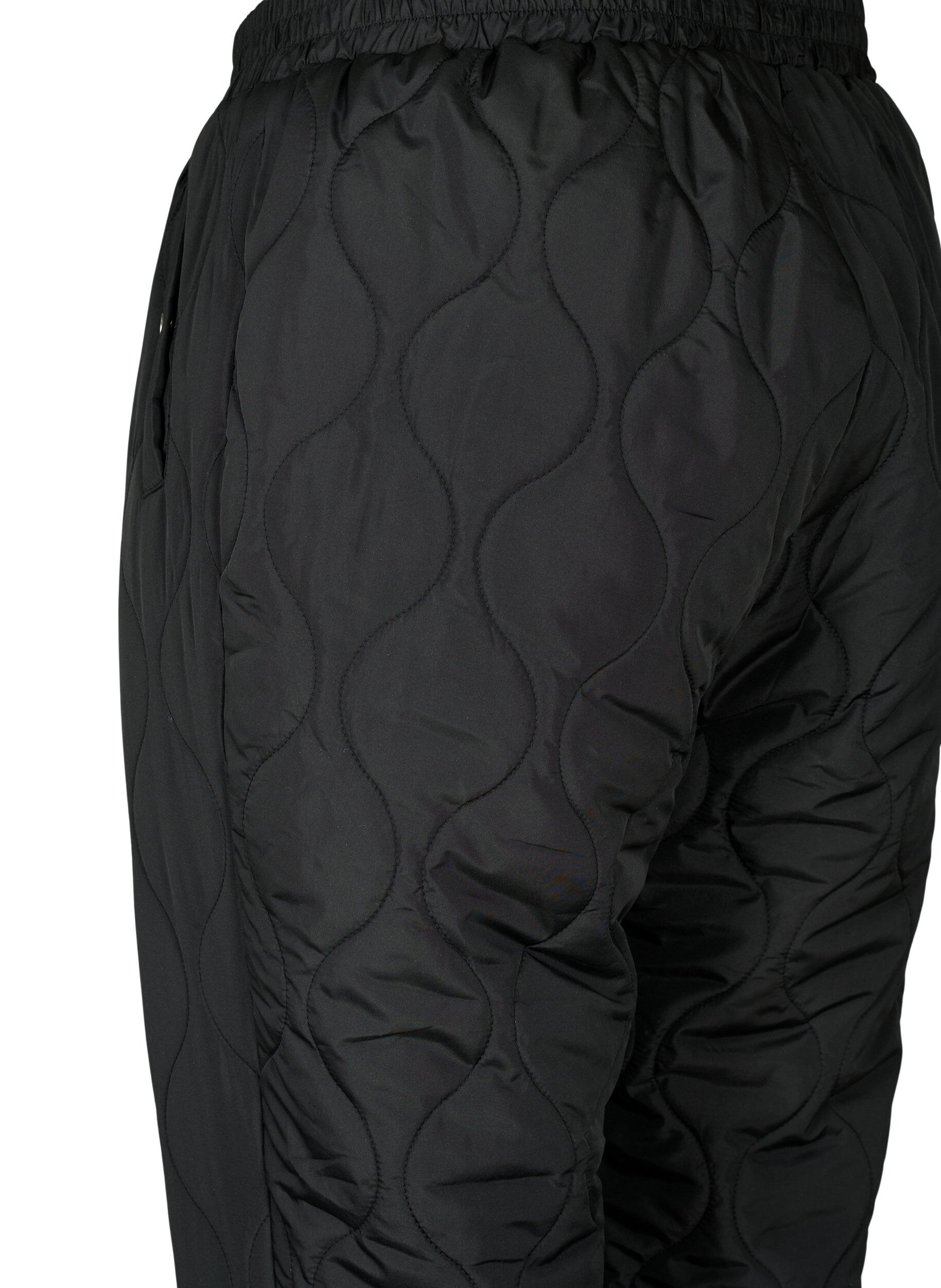 Zizzi Gesteppte Thermohosen, Black, Packshot image number 3