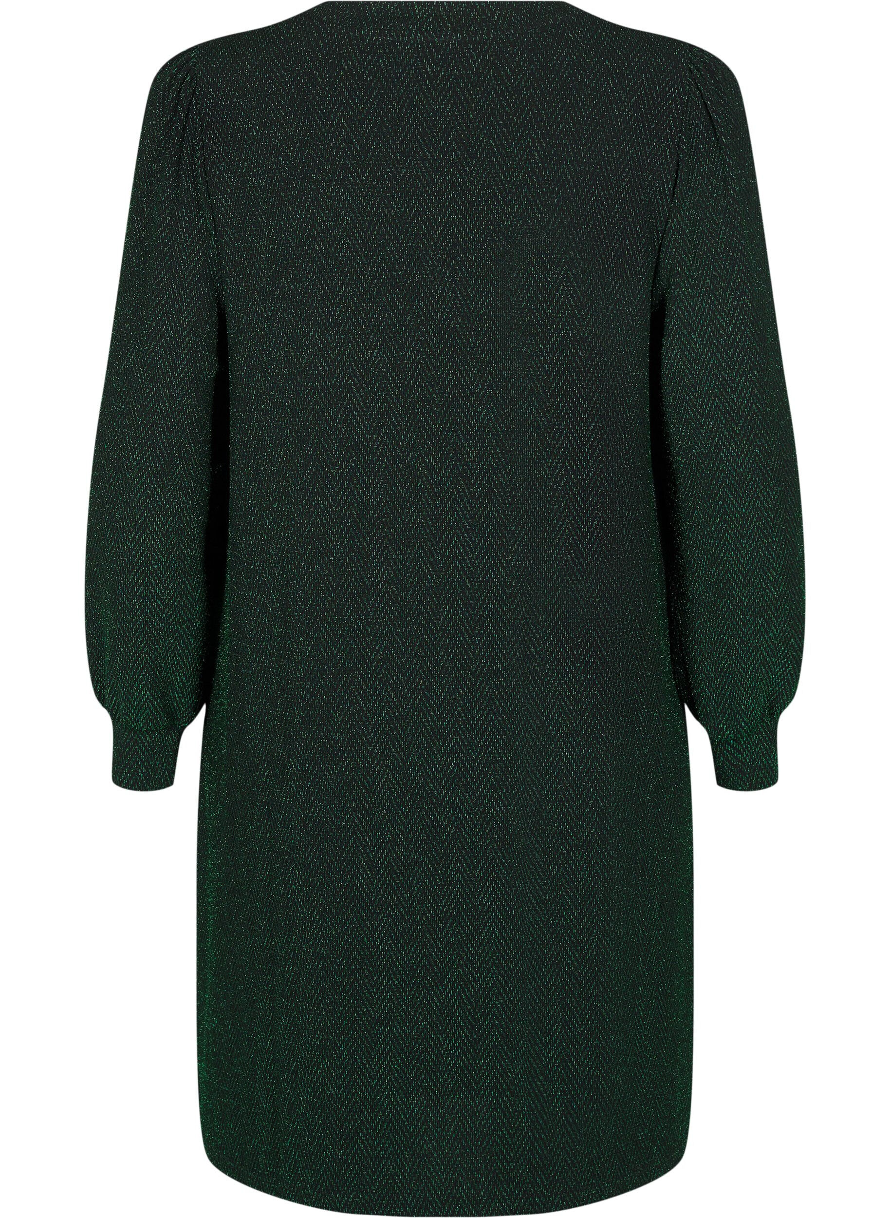 Zizzi Kleid mit Zickzackmuster und Glitzer, Scarab ZigZagShimmer, Packshot image number 1