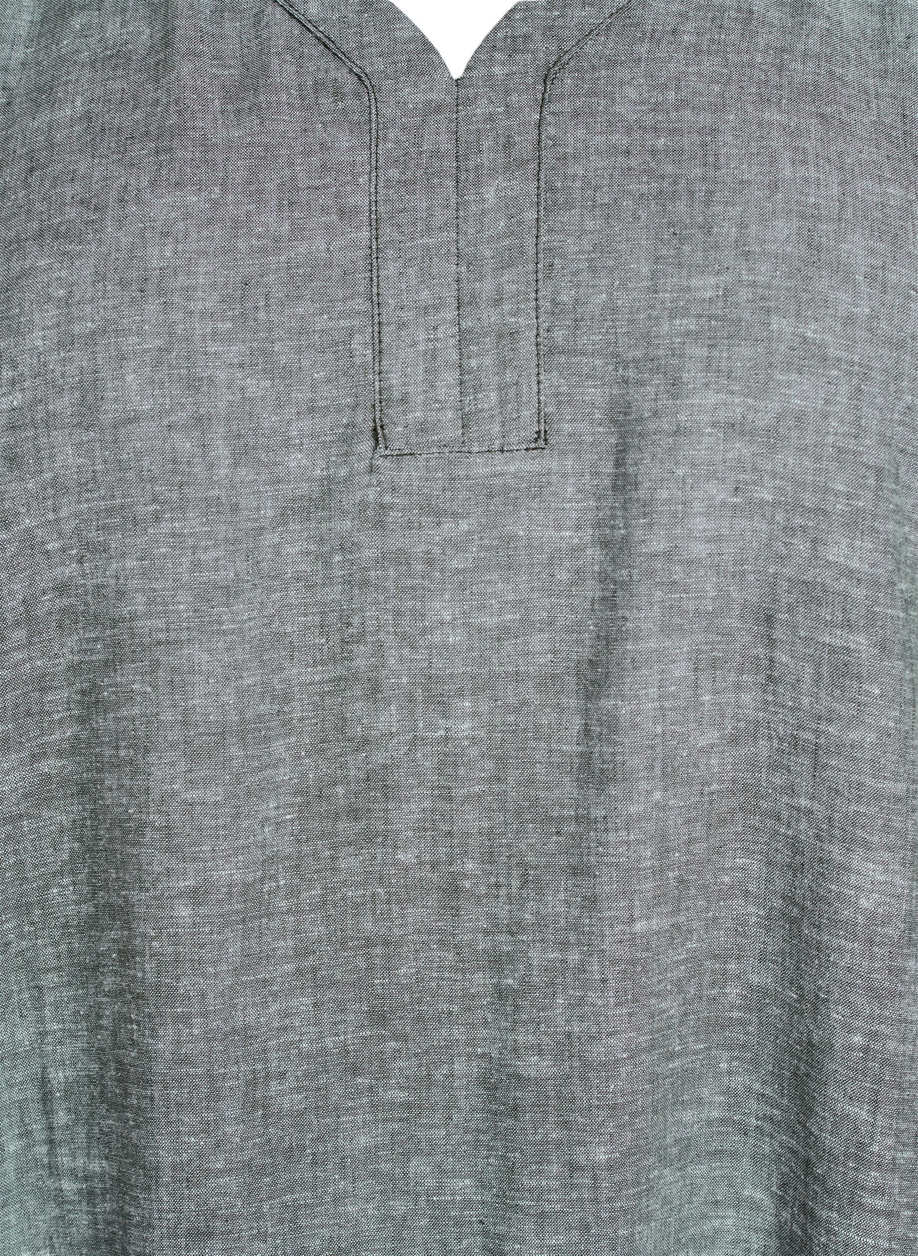 Zizzi Midikleid aus Leinen und Viskose mit kurzen &Auml;rmeln, Gr&uuml;n, Packshot image number 2