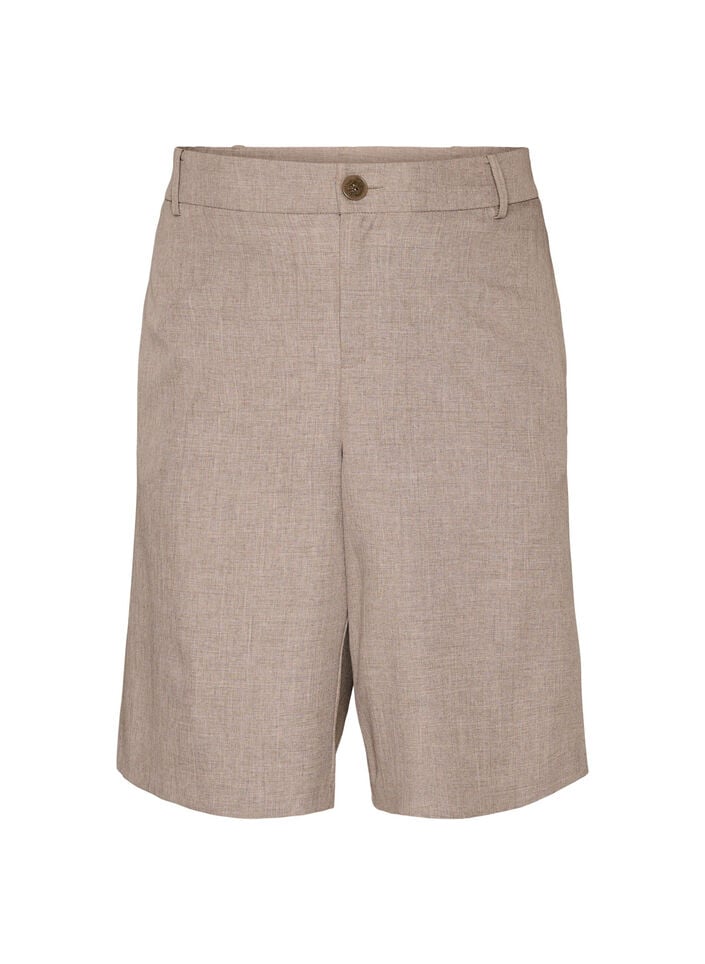 Lockere Bermudashorts mit hoher Taille, Braun, Packshot image number 0