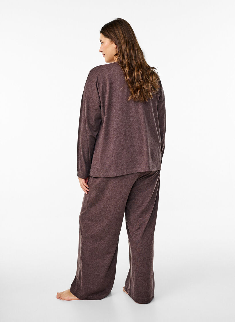 Jerseyhose mit geradem Bein und hoher Taille, Bracken Mel., Model image number 1